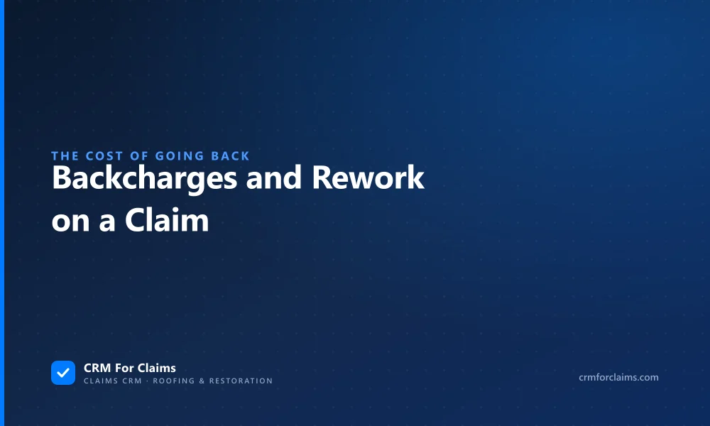 Backcharges and rework on an insurance claim: what to record before the crew leaves the first time
