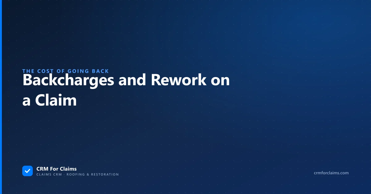 Backcharges and rework on an insurance claim: what to record before the crew leaves the first time