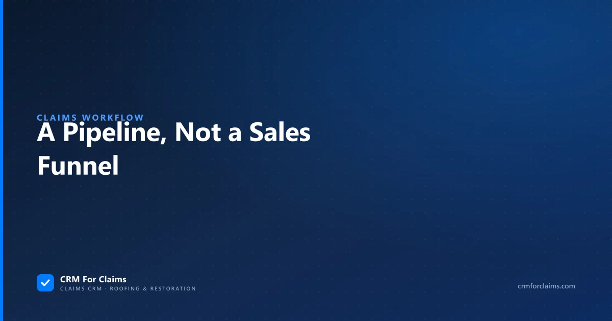 Comparison of a sales funnel pipeline against a claims-specific pipeline