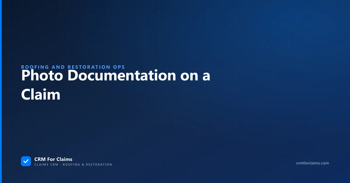 Guide to claim photo documentation for roofing and restoration insurance claims