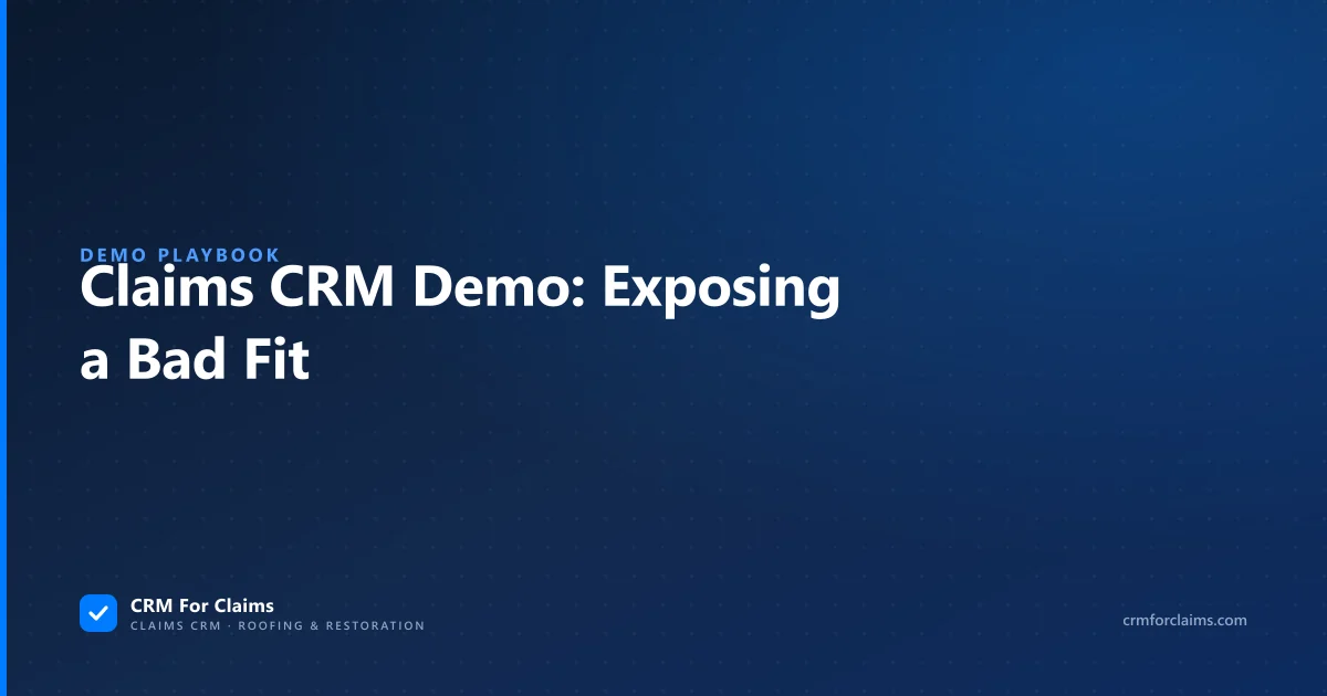 Guide to running a claims CRM demo that exposes a bad fit before you buy