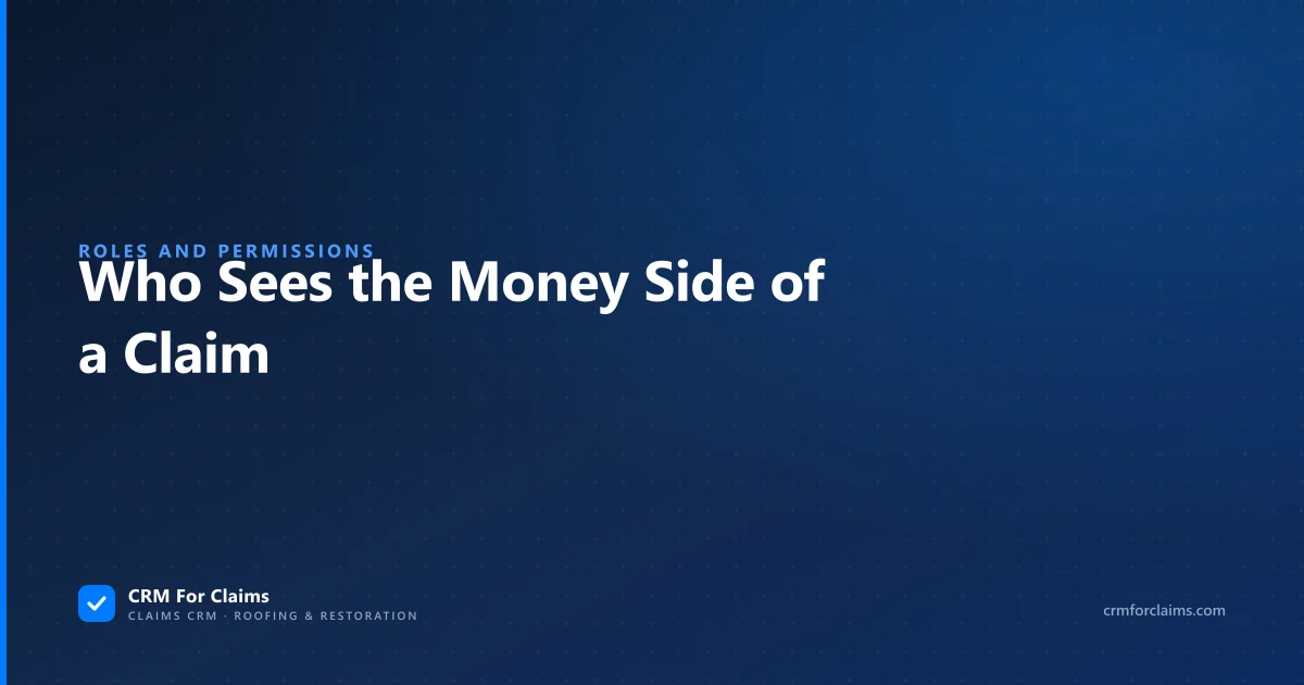 Guide to claims CRM roles and permissions: who on a roofing team sees the money on a claim