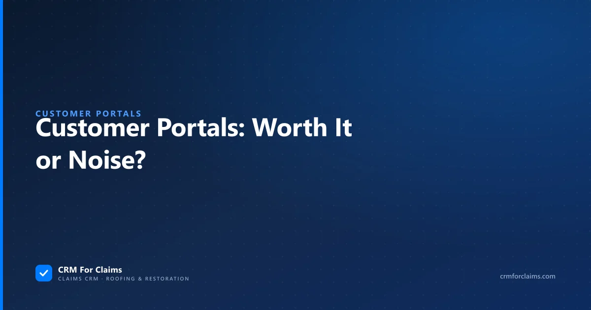 Comparison of a standalone status page against a real claims CRM customer portal