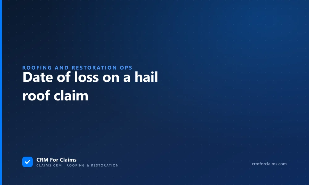 Date of loss on a hail roof claim, a guide for roofing contractors on insurance work