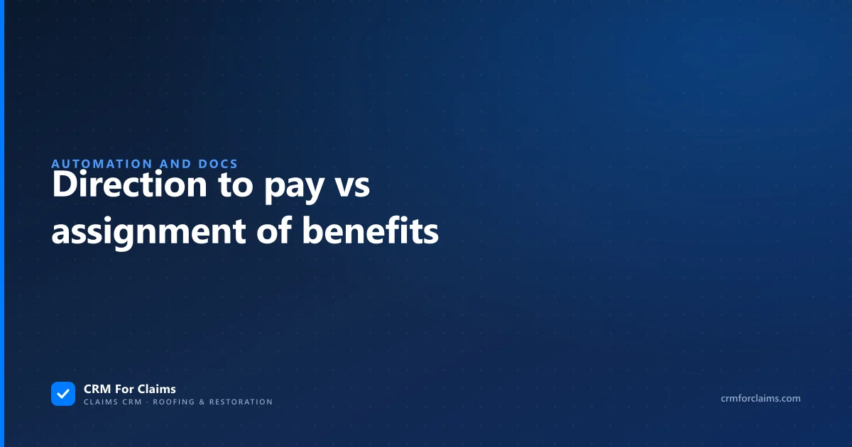Direction to pay vs assignment of benefits, a guide for roofing and restoration contractors