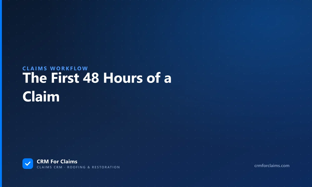 The first 48 hours of an insurance claim, hour by hour, for roofing and restoration teams