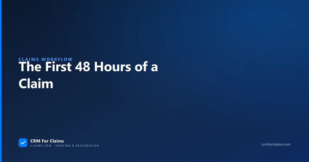 The first 48 hours of an insurance claim, hour by hour, for roofing and restoration teams