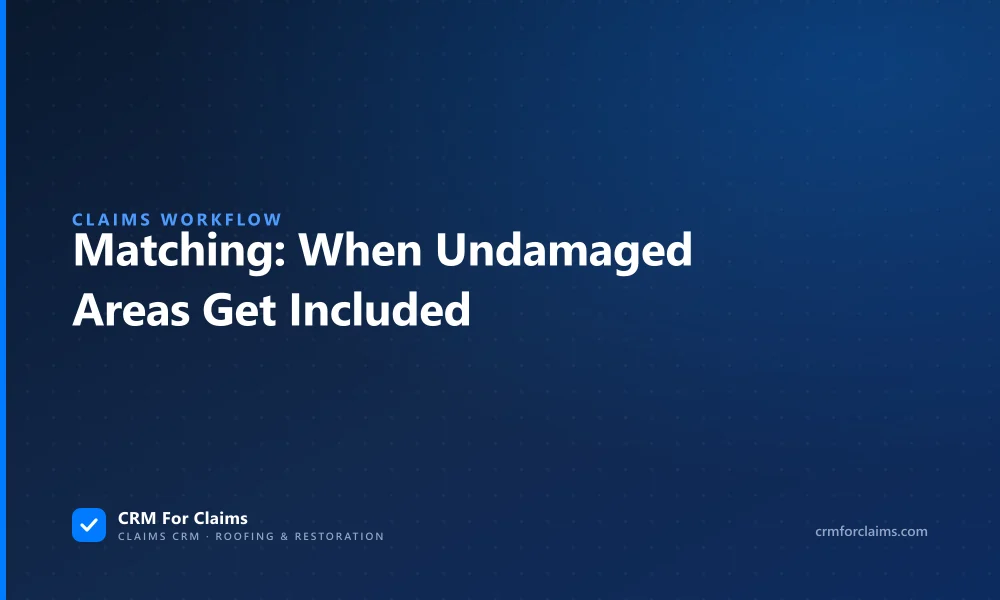 Insurance claim matching: when undamaged roof slopes, siding and floors have to be included in the repair