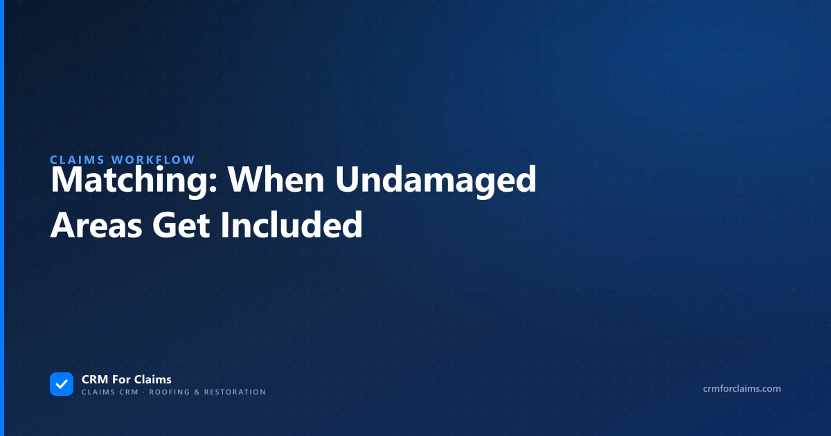 Insurance claim matching: when undamaged roof slopes, siding and floors have to be included in the repair
