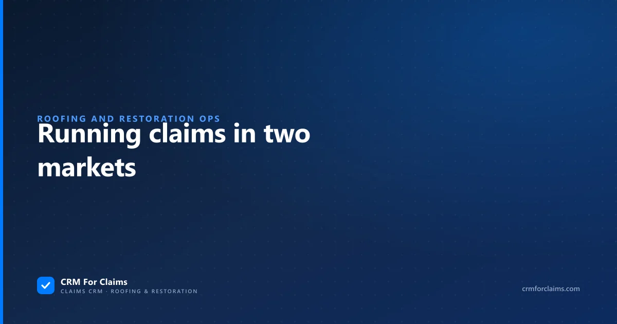 Running claims across two markets: the operating defaults, ownership and software structure that break first