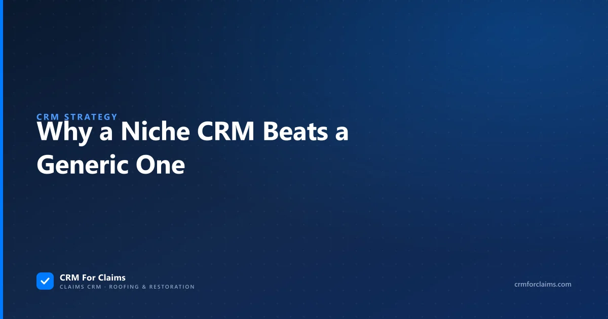 Niche CRM vs generic CRM for restoration claims — CRM For Claims