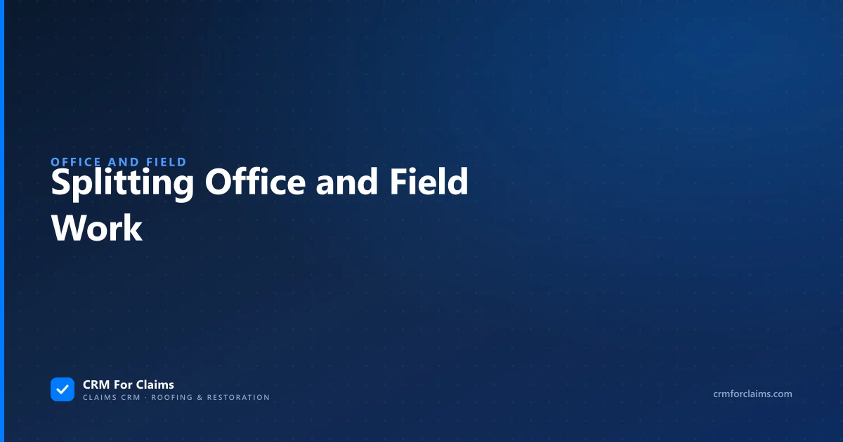 Splitting office and field work on a roofing or restoration claim without dropping the handoff between the two people