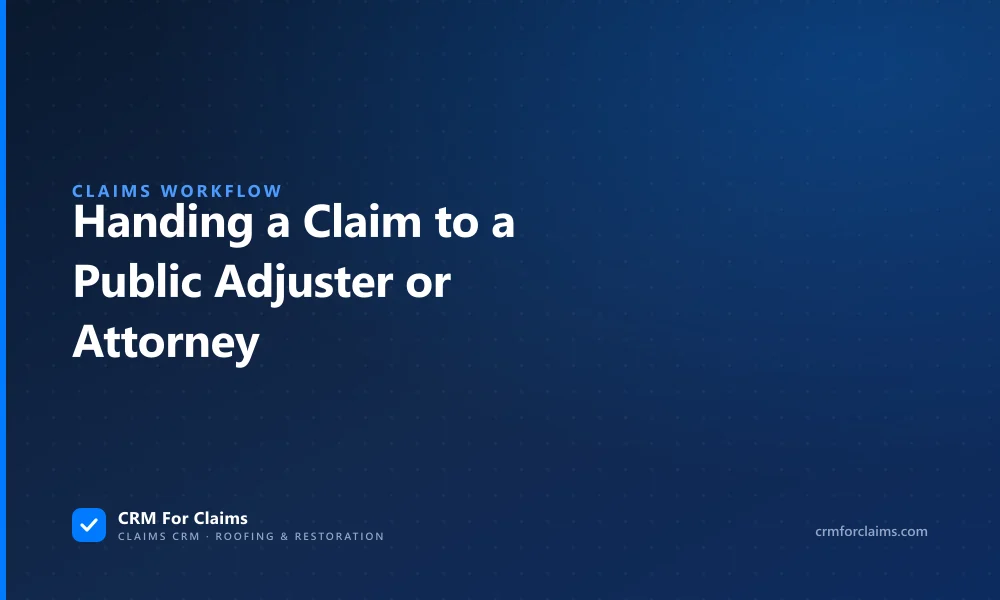 Handing a claim to a public adjuster or attorney: what a restoration contractor sends, keeps, and tracks