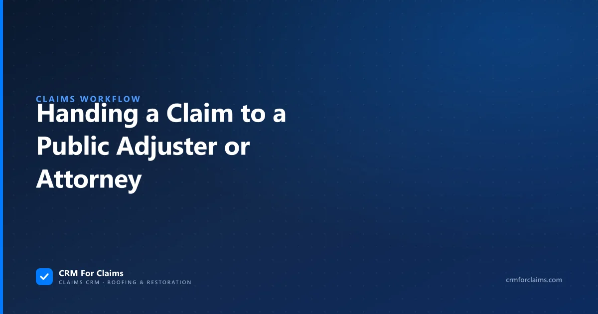 Handing a claim to a public adjuster or attorney: what a restoration contractor sends, keeps, and tracks