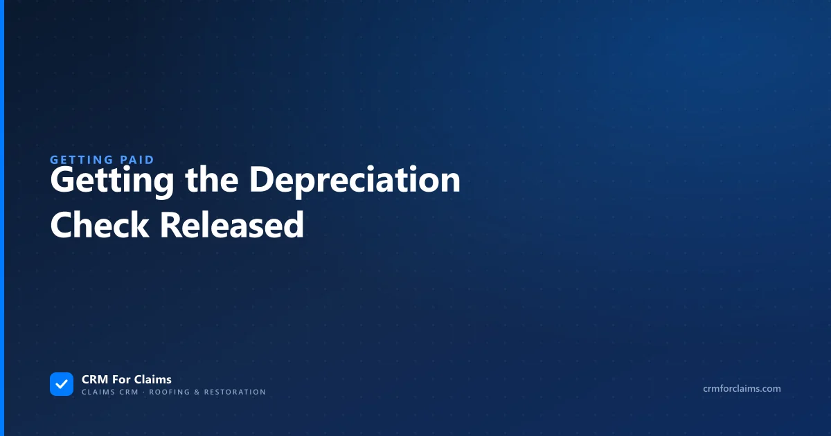 Recoverable depreciation on an insurance claim: getting the second check released after the work is done
