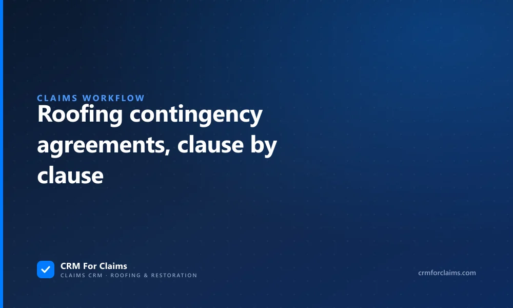 Roofing contingency agreements read clause by clause, for contractors working insurance claims