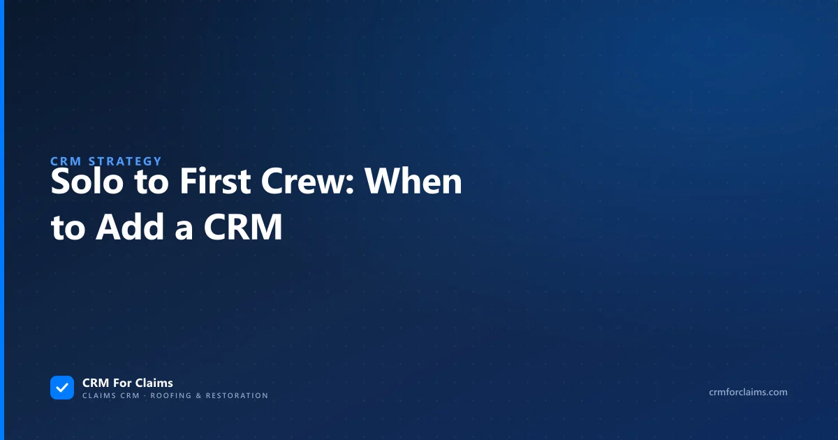 Checklist of signals it is time to move claims off a notebook and onto a CRM
