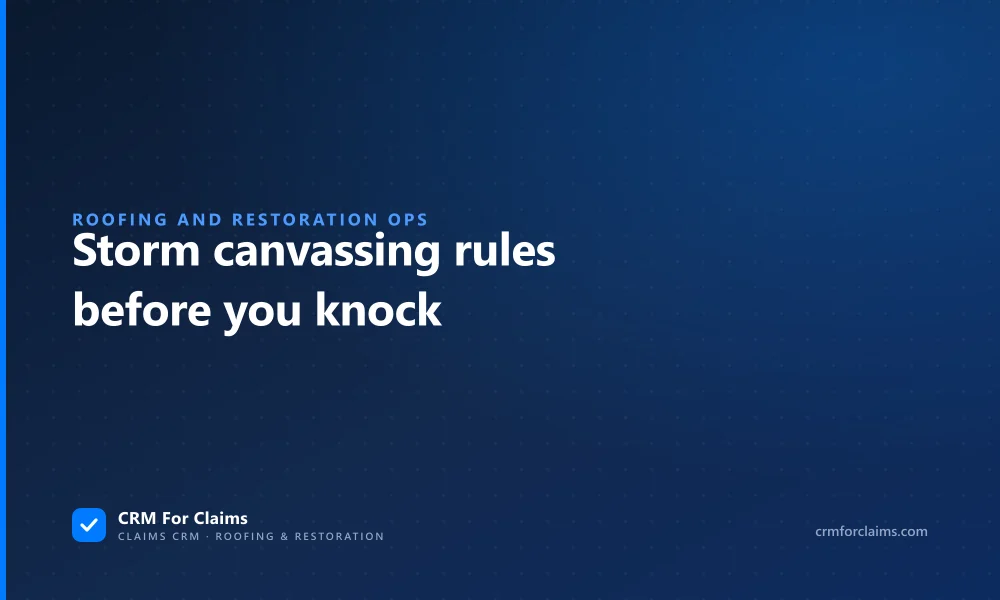 Storm canvassing rules for roofers, a pre-knock checklist for roofing and restoration crews