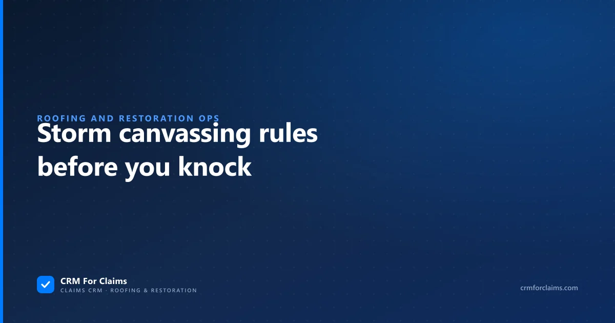 Storm canvassing rules for roofers, a pre-knock checklist for roofing and restoration crews