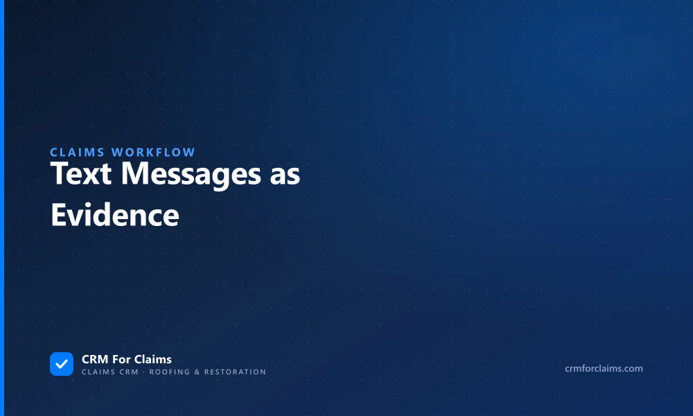 Text messages as evidence on a roofing or restoration claim: what to keep, how long, and where the record has to live