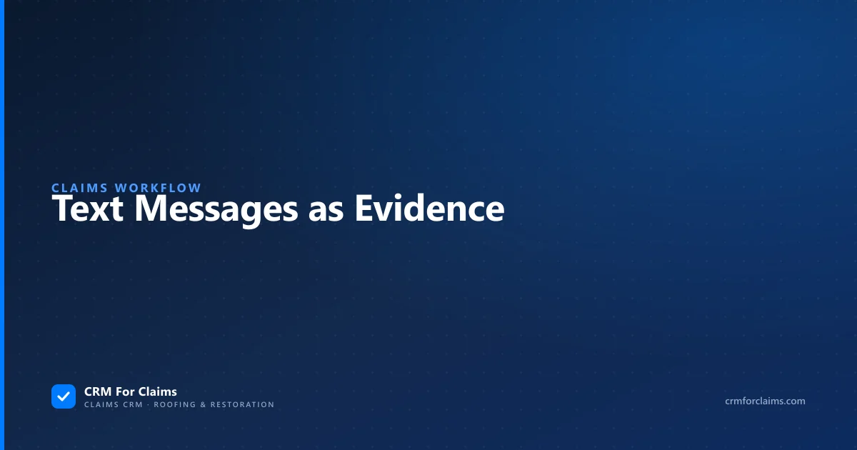 Text messages as evidence on a roofing or restoration claim: what to keep, how long, and where the record has to live