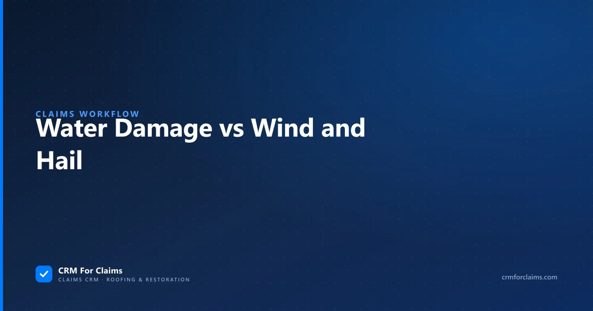 Where water damage claims and wind or hail claims diverge in a restoration workflow