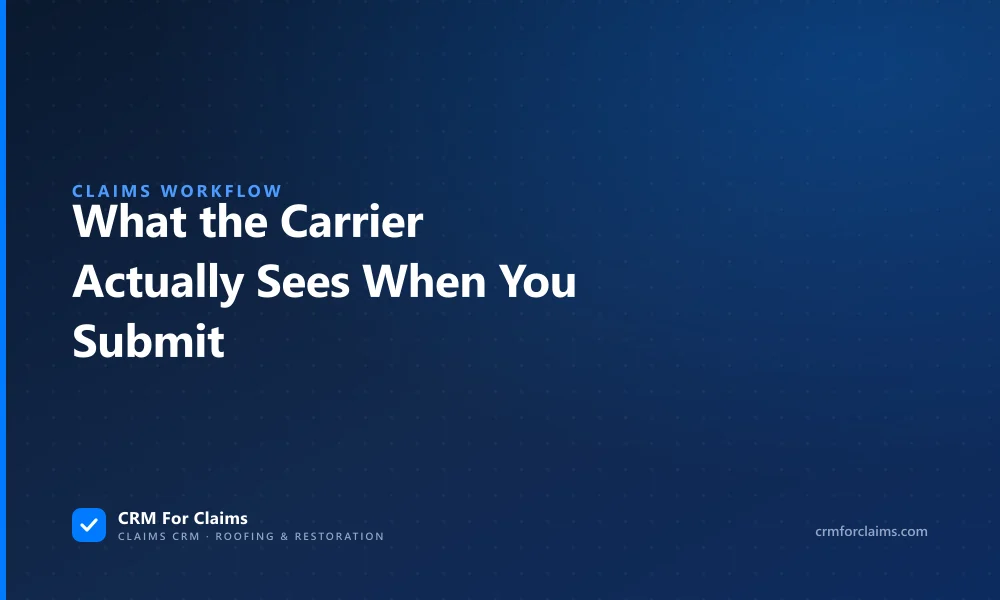 What a carrier actually sees when a roofing or restoration claim submission lands on the reviewer desk